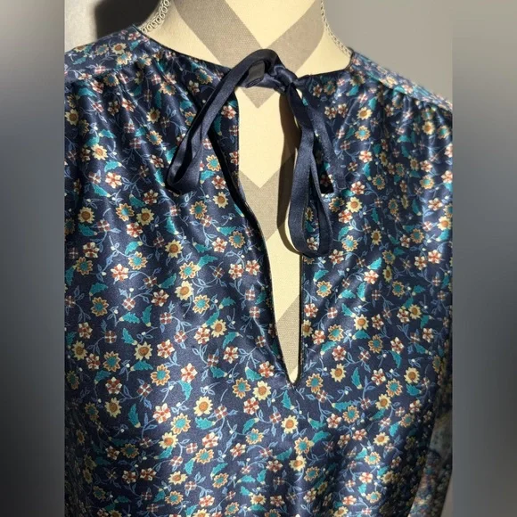 Marina Ferrari/Saks Fifth Avenue Floral 100%Silk Blouse